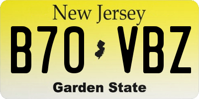 NJ license plate B70VBZ