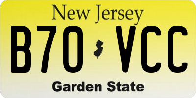 NJ license plate B70VCC