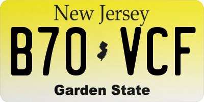 NJ license plate B70VCF