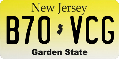 NJ license plate B70VCG
