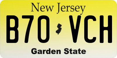 NJ license plate B70VCH