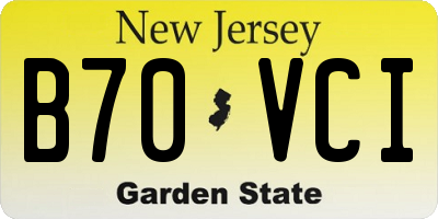 NJ license plate B70VCI