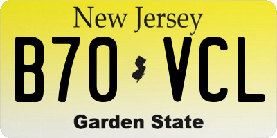 NJ license plate B70VCL