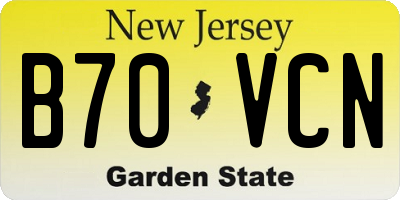 NJ license plate B70VCN