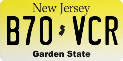 NJ license plate B70VCR