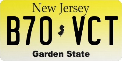 NJ license plate B70VCT