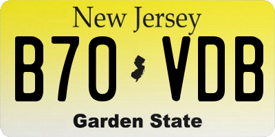 NJ license plate B70VDB