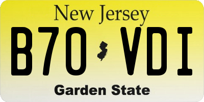 NJ license plate B70VDI