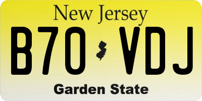 NJ license plate B70VDJ