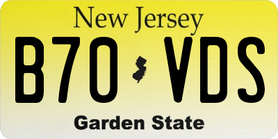 NJ license plate B70VDS