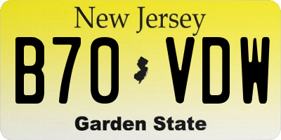 NJ license plate B70VDW