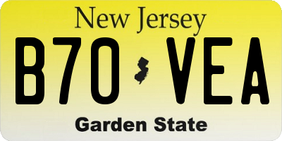 NJ license plate B70VEA