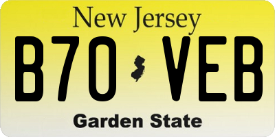 NJ license plate B70VEB