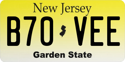 NJ license plate B70VEE