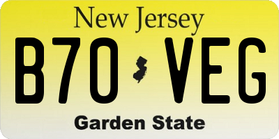 NJ license plate B70VEG