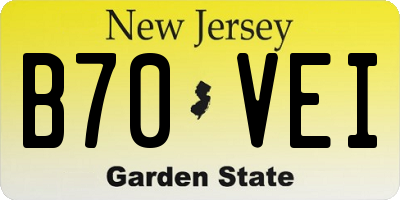 NJ license plate B70VEI