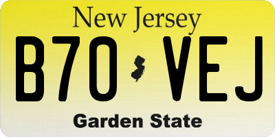 NJ license plate B70VEJ