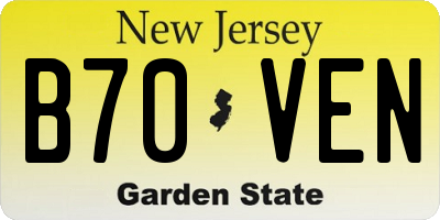 NJ license plate B70VEN