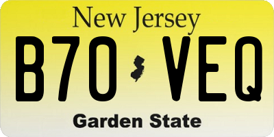 NJ license plate B70VEQ