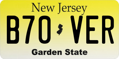 NJ license plate B70VER