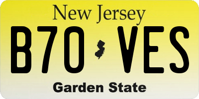 NJ license plate B70VES