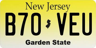 NJ license plate B70VEU
