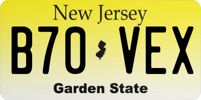 NJ license plate B70VEX