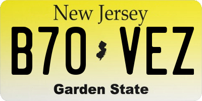 NJ license plate B70VEZ