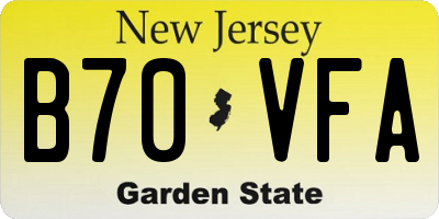 NJ license plate B70VFA