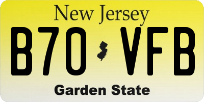 NJ license plate B70VFB