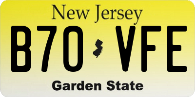 NJ license plate B70VFE