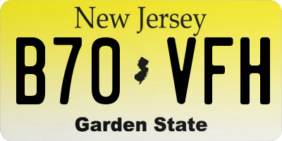 NJ license plate B70VFH