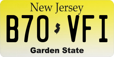 NJ license plate B70VFI