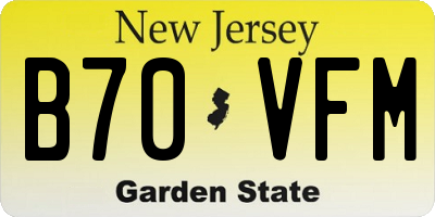 NJ license plate B70VFM