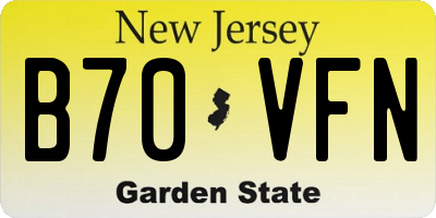NJ license plate B70VFN
