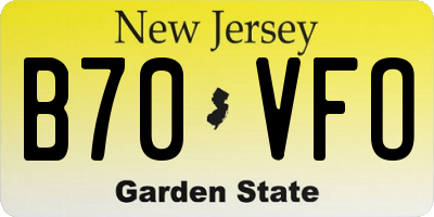 NJ license plate B70VFO