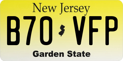 NJ license plate B70VFP