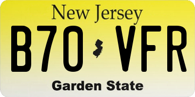 NJ license plate B70VFR