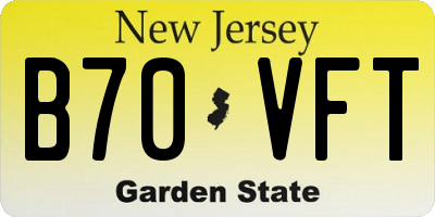 NJ license plate B70VFT