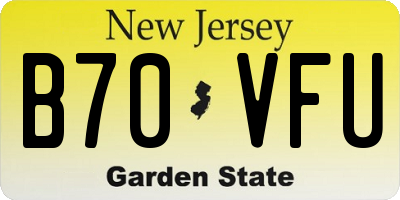 NJ license plate B70VFU