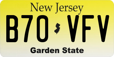 NJ license plate B70VFV