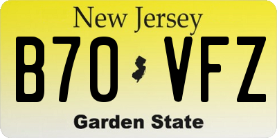 NJ license plate B70VFZ