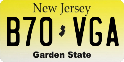 NJ license plate B70VGA