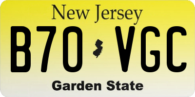 NJ license plate B70VGC