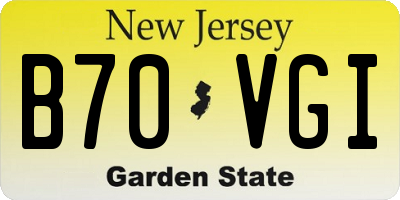 NJ license plate B70VGI