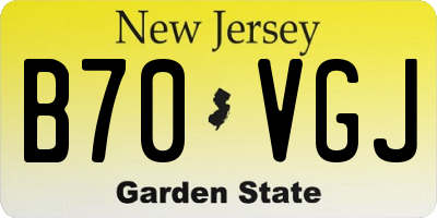 NJ license plate B70VGJ