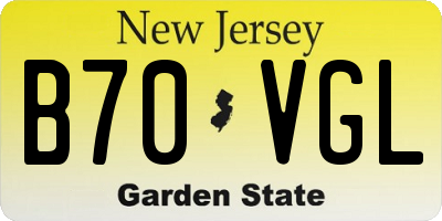 NJ license plate B70VGL