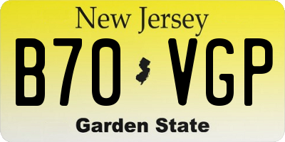 NJ license plate B70VGP