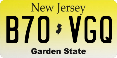 NJ license plate B70VGQ