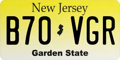 NJ license plate B70VGR